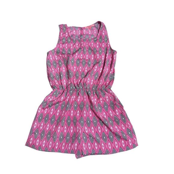 Collective concepts pink geometry design girls romper S, M,XL - Picture 2 of 7